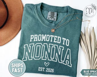Camiseta "Ascendida a Nonna", camiseta "Nonna establecida", camiseta "Nonna Est", regalo para el Día de la Madre de la Nonna, camiseta "Revelación de Embarazo"