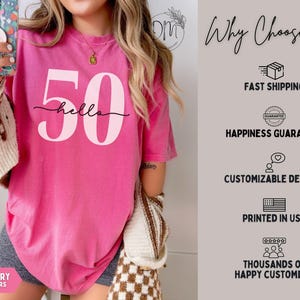 50 Birthday Shirt Hello 50 Shirt 50th Birthday Gift for 50th birthday 1976 T-shirt 50th Birthday Tee Hello 50 T-Shirt Chapter 50 Tshirt image 5