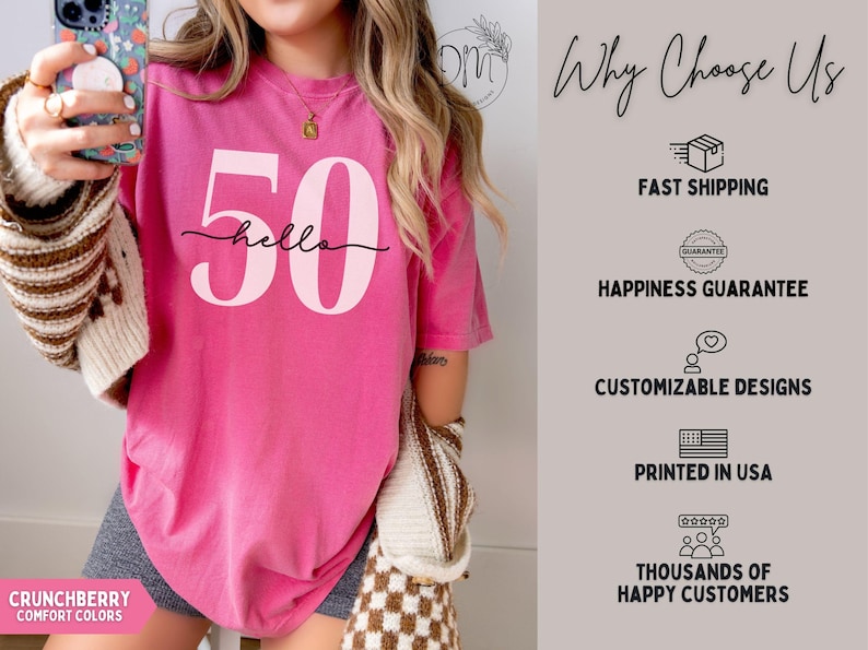 50 Birthday Shirt Hello 50 Shirt 50th Birthday Gift for 50th birthday 1976 T-shirt 50th Birthday Tee Hello 50 T-Shirt Chapter 50 Tshirt image 5