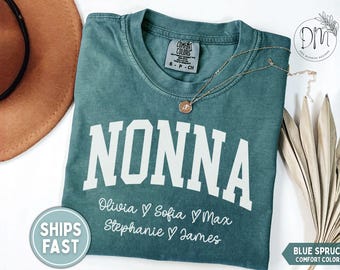 Nonna Shirt Personalized Nonna Shirt Nonna T-Shirt Grandkid Names Nonna Tshirt Custom Nonna Gift for Nonna Mothers Day Gift