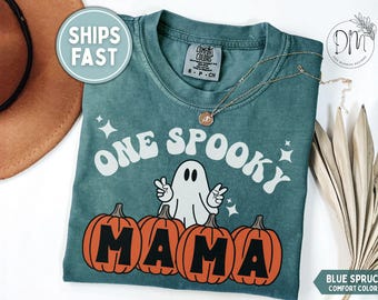 Mama Halloween Shirt Halloween Mama Shirt One Spooky Mama Shirt Mama Pumpkin Shirt Mama Ghost Shirt Mom Pregnancy Announcement Tshirt