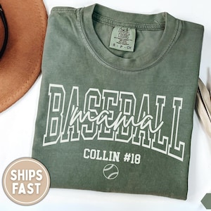 Custom Baseball Mom Shirt Comfort Colors Baseball Mama Shirt Baseball Mom Personalized Gift for Baseball Mom Game Day Shirt with Kids Name