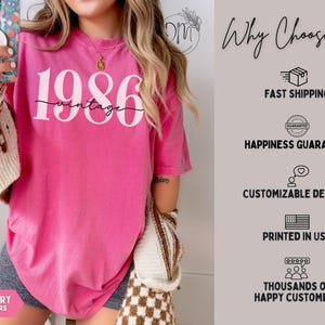 1986 Shirt Vintage 1986 T-shirt 40th Birthday Shirt 40th Birthday Gift for 40th birthday 1986 Tee 1986 Birthday Tee Established 1986 Shirt image 5