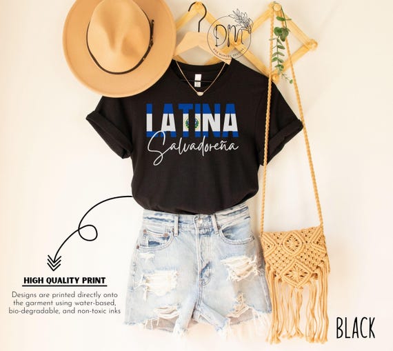 Salvadoreña Latina Shirt, El Salvador Flag Shirt, Regalo Para Salvadoreña, Proud Salvadoreña Gift for Salvadoran Hispanic Heritage Month