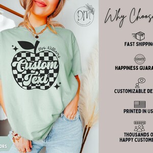 Teacher Shirt Custom Teacher T-Shirt Teacher Custom T-shirt Back to School Tshirt Teacher Crew Personalized Teacher Shirt image 7