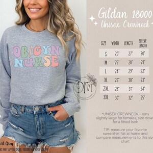OBGYN Nurse Sweatshirt, Ob Gyn Nurse Crewneck, Obstetrics Nurse Gift for Ob/Gyn Nurse Graduation Gift Retro Ob-Gyn Nurse OB Nurse Sweatshirt Sport Grey