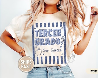Tercer Grado Shirt Personalized Maestra Shirt Hola Tercer Grado Shirt Maestra Bilingue Shirt Bilingual Third Grade Tshirt