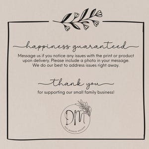 a thank card with a picture of a plant on it