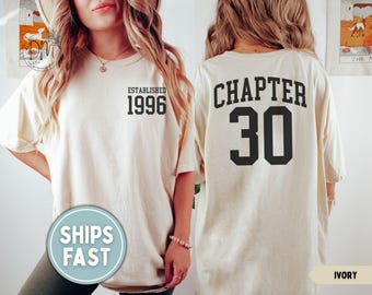 Established 1996 Shirt Chapter 30 Shirt 30th Birthday Shirt 30th Birthday Gift for 30th birthday 1996 Tee 1996 Birthday Tee Est 1996 Shirt