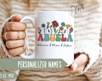 Abuela Mug, Personalized Abuela Mug, Custom Abuela Mug Grandkids Names Abuelita Mug Custom Name Abuela Gift for New Abuela Dia de las Madres