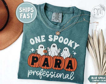 Paraprofessional Halloween Shirt, Halloween Paraprofessional Shirt Spooky Para Tshirt Ghost Paraprofessional Pumpkin Shirt Para Ghost Shirt