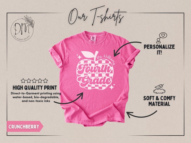 Fourth Grade Teacher Shirt Fourth Grade Shirt Custom Fourth Grade Tshirt 4th Grade Team Personalized Teacher 4th Grade Shirt image 2