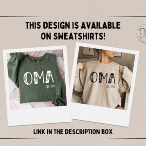 Oma Shirt, Floral Oma Established Shirt, Personalized Oma Est Shirt, New Oma Pregnancy Reveal Oma Mothers Day Gift for Oma Est 2026 Shirt zdjęcie 12