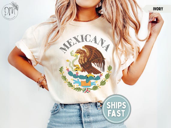 Mexicana Shirt Comfort Colors Mexico Shirt Latina Mexicana Tshirt Latina Shirt Mexico T-shirt Mexicana Gift for Mexicana Mexico Coat of Arms