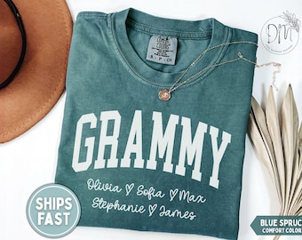 Grammy Shirt Personalized Grammy Shirt Grammy T-Shirt Grandkid Names Grammy Tshirt Grammy Gift for Grammy Mother's Day Gift