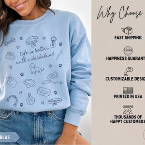 Dachshund Sweatshirt Dachshund Mom Sweatshirt Dachshund Lover Gift for Weenie Mom Sweatshirt Weiner Dog Sweatshirt afbeelding 5
