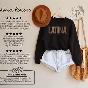 Latina Sweatshirt, Gift for Latina, Educated Latina, Poderosa, Ropa Para Mujer, Latina Power, Chingona Shirt, Chula Shirt, Latina Feminist Black