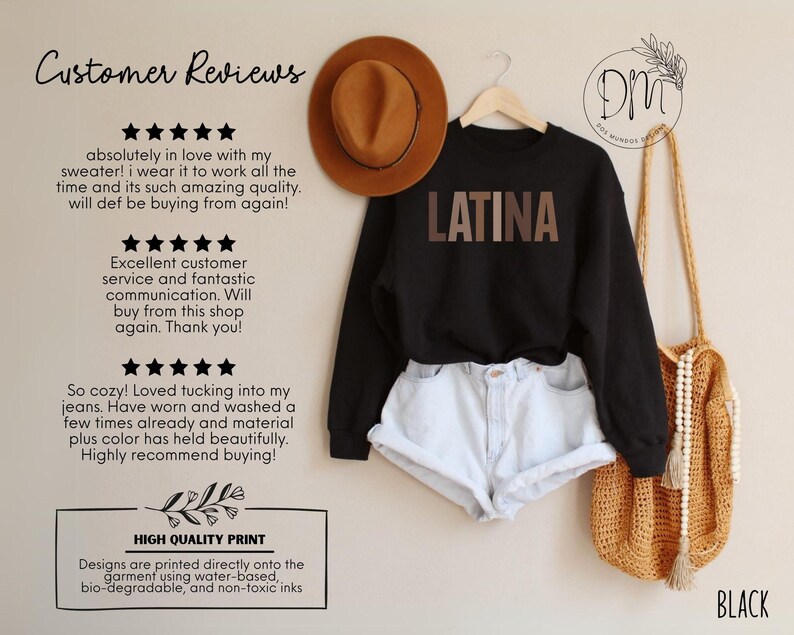 Latina Sweatshirt, Gift for Latina, Educated Latina, Poderosa, Ropa Para Mujer, Latina Power, Chingona Shirt, Chula Shirt, Latina Feminist Black