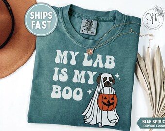Brown Lab Halloween Shirt Halloween Brown Lab Shirt Labrador Mom Shirt Lab Mama Gift for Labrador Lover My Lab Is My Boo  Labrador Lover Tee