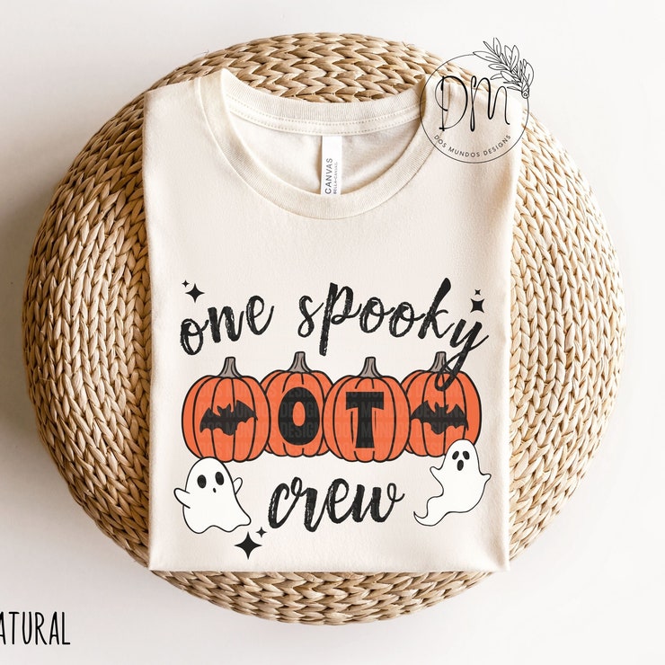 Halloween Ot Shirt, One Spooky Ot Crew Tshirt, Pediatric Ot Halloween Shirt Occupational Therapy Pumpkin Tee Ghost Ot School Halloween Party