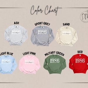 1986 Sweatshirt 40th Birthday Sweatshirt 40th Birthday Gift for 40th birthday Sweater Vintage 1986 Sweatshirt Established 1986 Sweater image 3