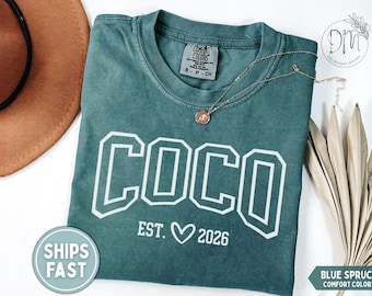 Coco Shirt Promoted to Coco Shirt Coco Established Shirt Custom Coco Gift New Coco Mothers Day Gift for Coco Est TShirt