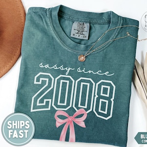 Sassy Since 2008 Shirt 18th Birthday Shirt 2008 Shirt 2008 Pink Bow Shirt Hello 18 Shirt 18th Birthday Gift for 18th birthday