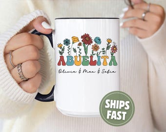 Abuelita Mug, Personalized Abuela Mug, Custom Abuela Mug Grandkids Names Abuelita Mug Custom Name Abuela Gift for Abuela Dia de las Madres