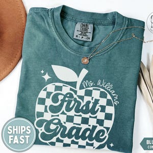 First Grade Teacher Shirt, First Grade Shirt Custom First Grade Tshirt 1st Grade Team Personalized Teacher 1st Grade Shirt image 1