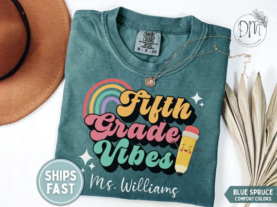 Fifth Grade Shirt Fifth Grade Teacher Shirt Custom Fifth Grade Tshirt 5th Grade Team Personalized Teacher 5th Grade Shirt 5th Grade Vibes