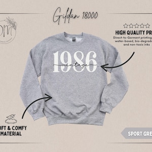1986 Sweatshirt 40th Birthday Sweatshirt 40th Birthday Gift for 40th birthday Sweater Vintage 1986 Sweatshirt Established 1986 Sweater image 2
