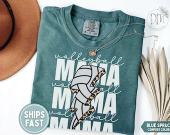 Camiseta de mamá de voleibol, regalo para mamá de voleibol, rayo de voleibol, camiseta de mamá deportiva de voleibol, regalo para el día de la madre