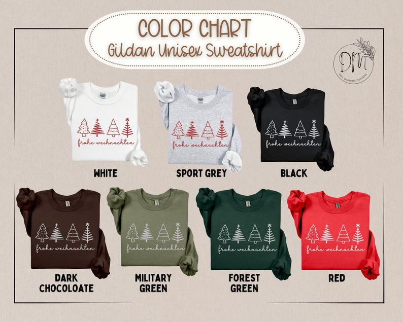 Embroidered Frohe Weihnachten Sweatshirt Embroidered Christmas Sweatshirt 2025 German Christmas Sweatshirt Embroidered Fröhliche Weihnachten immagine 3