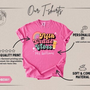 Fifth Grade Shirt Fifth Grade Teacher Shirt Custom Fifth Grade Tshirt 5th Grade Team Personalized Teacher 5th Grade Shirt 5th Grade Vibes imagem 2