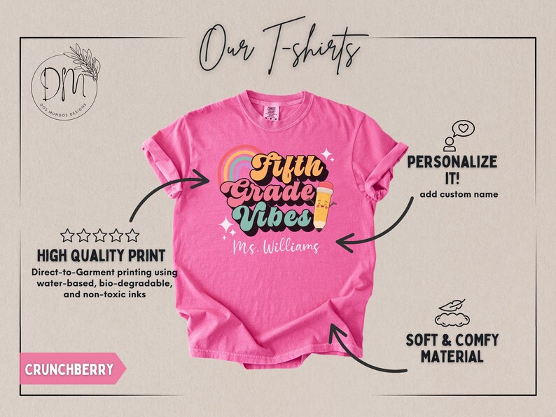 Fifth Grade Shirt Fifth Grade Teacher Shirt Custom Fifth Grade Tshirt 5th Grade Team Personalized Teacher 5th Grade Shirt 5th Grade Vibes imagem 2