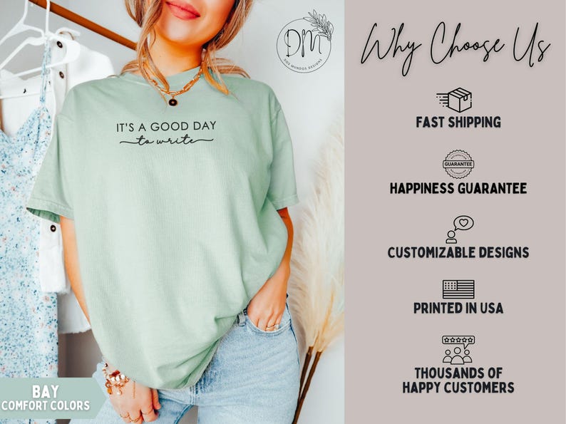 Writer Shirt Author Shirt Good Day to Write Shirt Writer Gift for Author Gift for Writer Novelist Shirt Journalist Shirt Novelist Gift image 6