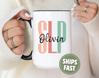 Personalized SLP Mug for Speech Language Pathologist Mug Custom Name SLP Gift for Speech Therapist Mug Speech Appreciation Gift Speechie Mug