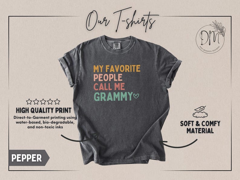 Grammy Shirt My Favorite People Call Me Grammy Shirt Grammy Gift for Grammy Mothers Day Gift Best Grammy Shirt Grammy T-Shirt image 2