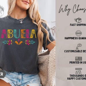 Abuela Shirt, Floral Abuela Tshirt, Abuelita Shirt, Abuela Life, Gift for Abuela, Dia De Las Madres, Regalo Para Abuela, Gift for Abuelita image 6