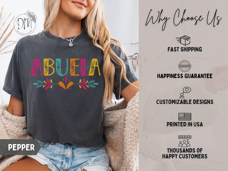 Abuela Shirt, Floral Abuela Tshirt, Abuelita Shirt, Abuela Life, Gift for Abuela, Dia De Las Madres, Regalo Para Abuela, Gift for Abuelita image 6