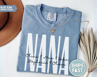 Nana Shirt Personalized Nana Shirt Custom Nana TShirt with Grandkid Names Nana Tee Custom Nana Gift for Nana Mothers Day Gift