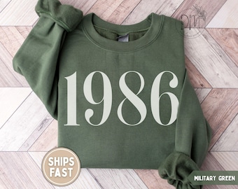 1986 Sweatshirt 40th Birthday Sweatshirt 40th Birthday Gift for 40th birthday Sweater 1986 Sweater Established 1986 Sweatshirt 1986 Crewneck