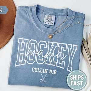 Custom Hockey Mom Shirt Personalized Hockey Mom Shirt Hockey Mom Gift for Hockey Mom Mothers Day Gift Hockey Mama Shirt Hockey Game Day tee image 2
