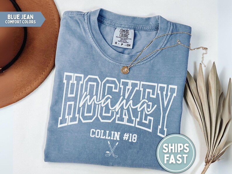 Custom Hockey Mom Shirt Personalized Hockey Mom Shirt Hockey Mom Gift for Hockey Mom Mothers Day Gift Hockey Mama Shirt Hockey Game Day tee image 2