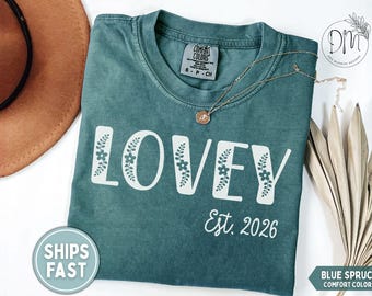 Lovey Established Shirt, Floral Lovey Est Shirt, Custom Lovey Shirt, Gift for Lovey, Mothers Day Gift, Floral Grandma Shirt, New Lovey Gift