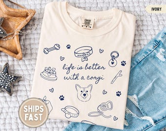 Corgi Shirt Corgi Mom Shirt Corgi Lover Gift for Corgi Mom Shirt Doodle Corgi Tshirt Corgi Comfort Colors Corgi Mama Gift for Corgi Lover
