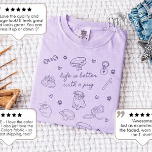 Pug Shirt Pug Mom Shirt Pug Lover Gift for Pug Mom Shirt Doodle Pug Tshirt Pug Comfort Colors Shirt Pug Mama Shirt Gift for Pug Lover image 4