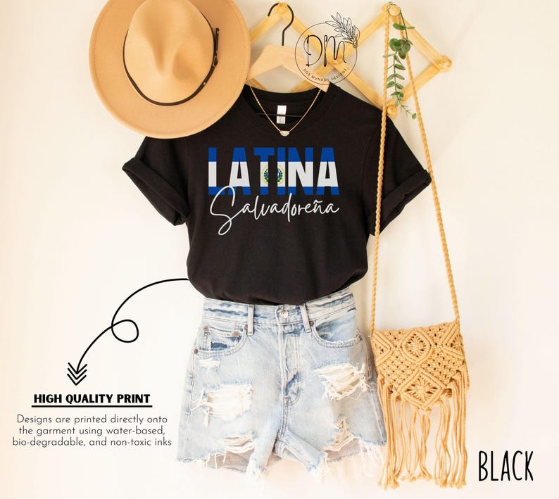 Salvadoreña Latina Shirt, El Salvador Flag Shirt, Regalo Para Salvadoreña, Proud Salvadoreña Gift for Salvadoran Hispanic Heritage Month image 4