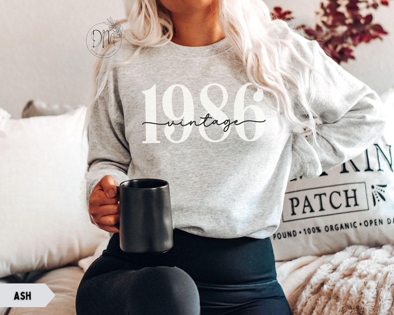 1986 Sweatshirt 40th Birthday Sweatshirt 40th Birthday Gift for 40th birthday Sweater Vintage 1986 Sweatshirt Established 1986 Sweater image 4