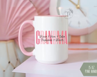 Grandma Mug With Grandkid Names Mug for Grandma Personalized Grandma Coffee Mug Custom Kid Names Grandma Gift for Grandma Mothers Day Grammy